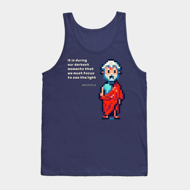 Aristotle -  Pixel Art - Quote Tank Top by AO01